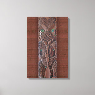 Maori Kahungunu Carving Canvas Afdruk