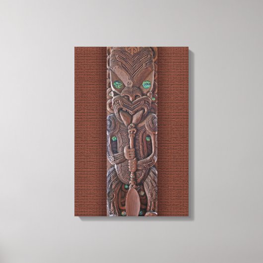 Maori Kahungunu Carving Canvas Afdruk (Voorkant)