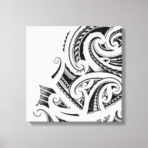 Maori Kirituhi tattoo art Canvas Afdruk