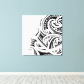 Maori Kirituhi tattoo kunst Canvas Afdruk (Insitu (Houten vloer))