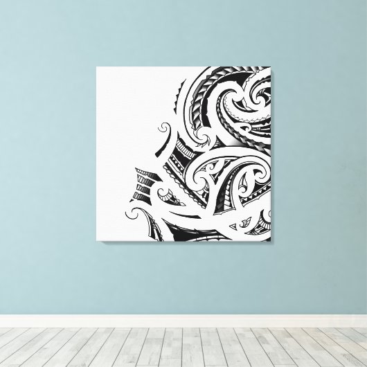 Maori Kirituhi tattoo kunst Canvas Afdruk (Insitu (Houten vloer))