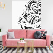 Maori Kirituhi tattoo kunst Canvas Afdruk (Insitu (Woonkamer))