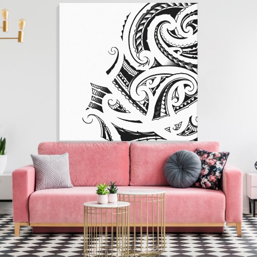 Maori Kirituhi tattoo kunst Canvas Afdruk (Insitu (Woonkamer))
