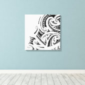 Maori Kirituhi tattoo kunst Canvas Afdruk (Insitu (Houten vloer))