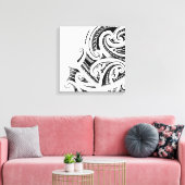 Maori Kirituhi tattoo kunst Canvas Afdruk (Insitu (Woonkamer))