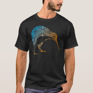 Maori Kiwi Tribal Aboriginal New Zealand Bird Art T-shirt
