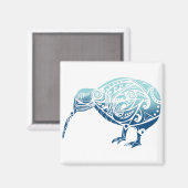 Maori Kiwi Vogelblauw - cadeau idee Magneet (Voorkant / Achterkant)