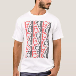 Maori Kowhaiwhai Distressed Pattern T-shirt