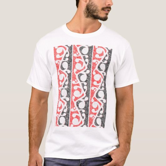 Maori Kowhaiwhai Distressed Pattern T-shirt (Voorkant)