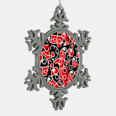 Maori Kowhaiwhai gelaagd patroon Tin Sneeuwvlok Ornament (Links)