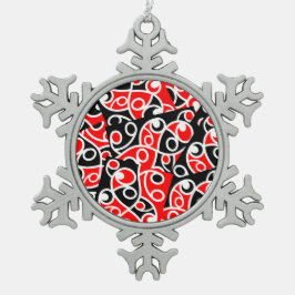 Maori Kowhaiwhai gelaagd patroon Tin Sneeuwvlok Ornament
