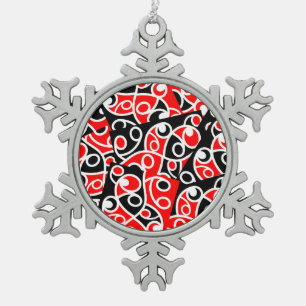 Maori Kowhaiwhai gelaagd patroon Tin Sneeuwvlok Ornament