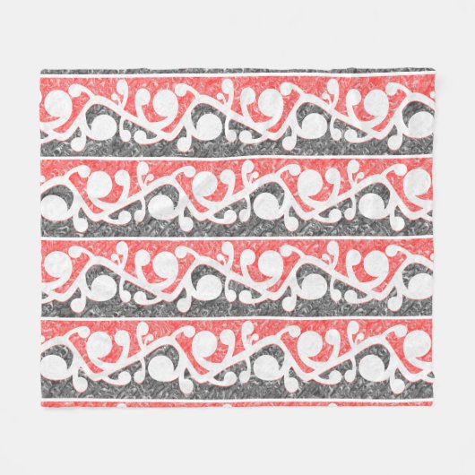 Maori Kowhaiwhai Marbled Pattern Fleece Deken (Voorkant (Horizontaal))