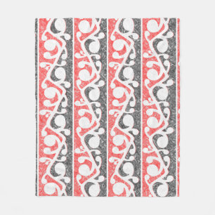Maori Kowhaiwhai Marbling Pattern Fleece Deken