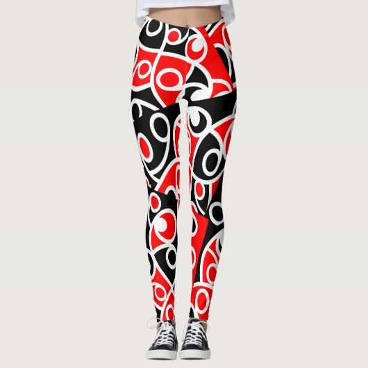 Maori Kowhaiwhai patroon Leggings (Voorkant)