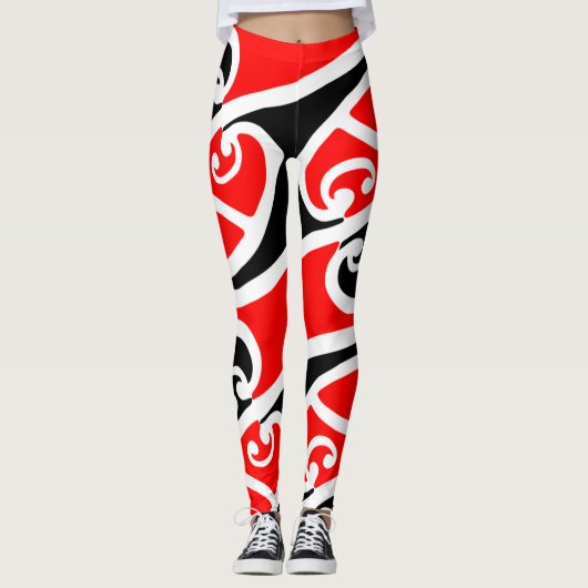 Maori Kowhaiwhai Pattern 2 Leggings (Voorkant)