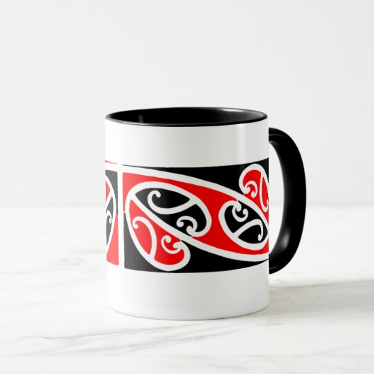 Maori Kowhaiwhai Pattern 2 - Mok (Voorkant rechts)