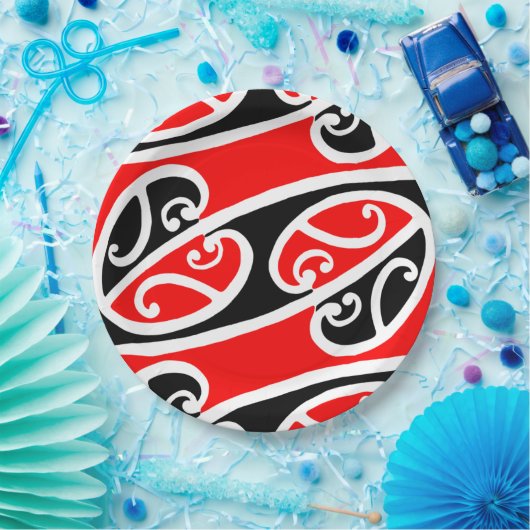 Maori Kowhaiwhai Pattern 2 Papieren Bordje (Feest)