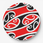 Maori Kowhaiwhai Pattern 2 Papieren Bordje (Voorkant)