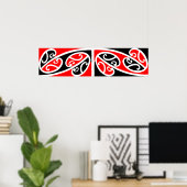Maori Kowhaiwhai Pattern 2 - Poster (Thuiskantoor)