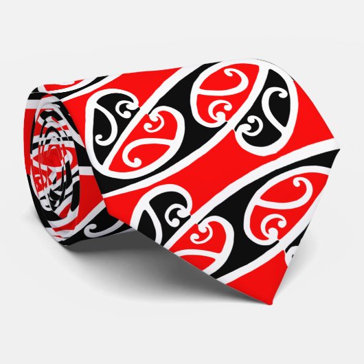 Maori Kowhaiwhai Pattern 2 (verrijkt) Stropdas (Opgerold)