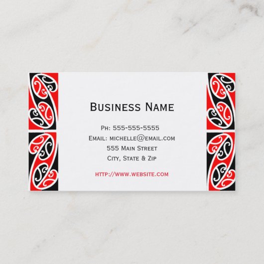 Maori Kowhaiwhai Pattern 2 Visitekaartje (Achterkant)