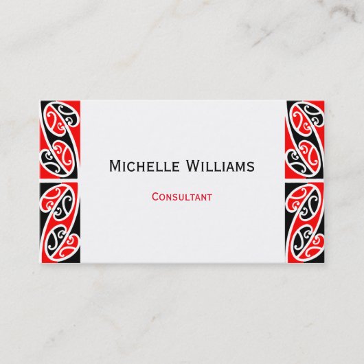 Maori Kowhaiwhai Pattern 2 Visitekaartje (Voorkant)