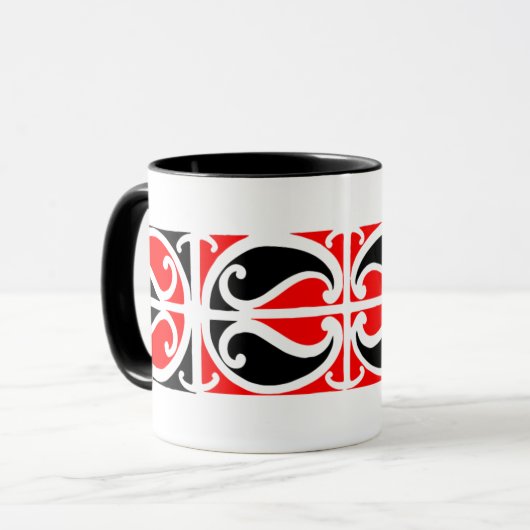 Maori Kowhaiwhai Pattern 3 - Mok (Voorkant links)