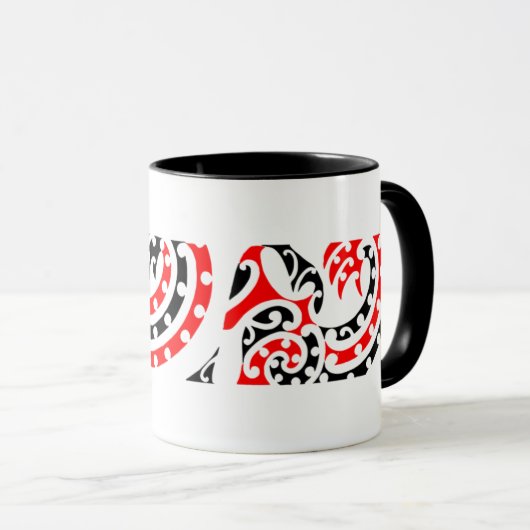 Maori Kowhaiwhai Pattern 4 - Mok (Voorkant rechts)