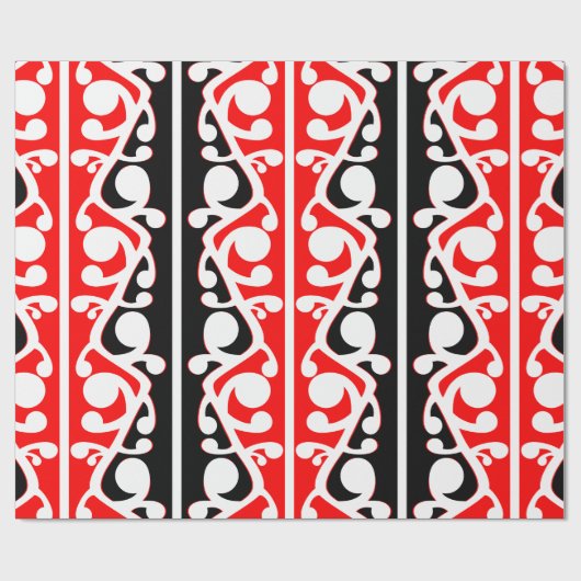 Maori Kowhaiwhai Traditioneel Patroon Cadeaupapier (Vlak)