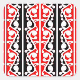 Maori Kowhaiwhai Traditioneel Patroon Vierkante Sticker