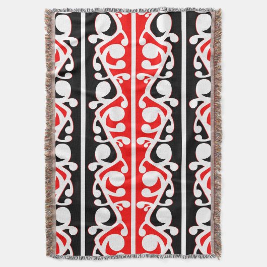 Maori Kowhaiwhai Tribal Pattern Deken (Voorkant Verticaal)