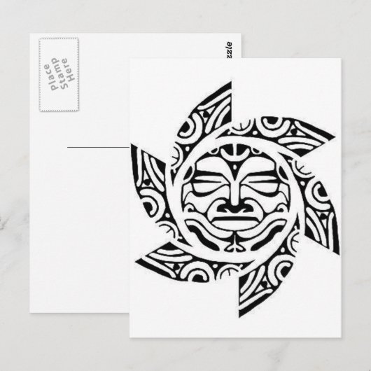 Maori Mask Briefkaart (Voorkant / Achterkant)