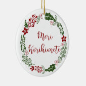 Māori Merry Kerstmis Wreath, Meri Kirihimete Keramisch Ornament (Rechts)