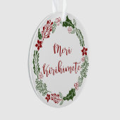 Māori Merry Kerstmis Wreath, Meri Kirihimete Ornament (voorkant)