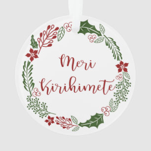 Māori Merry Kerstmis Wreath, Meri Kirihimete Ornament