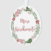 Māori Merry Kerstmis Wreath, Meri Kirihimete Ornament (voorkant)