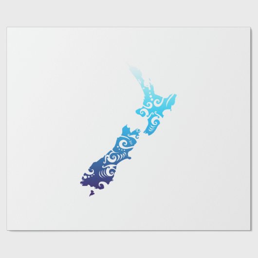 Maori New Zealand Map Tribal Tattoo Gift Idea Cadeaupapier (Vlak)