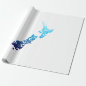 Maori New Zealand Map Tribal Tattoo Gift Idea Cadeaupapier (Uitgerold)