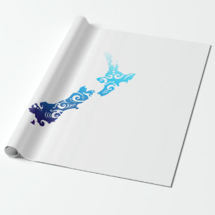 Maori New Zealand Map Tribal Tattoo Gift Idea Cadeaupapier