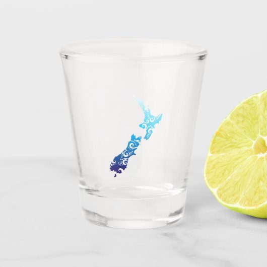 Maori New Zealand Map Tribal Tattoo Gift Idea Shot Glas (Voorkant)