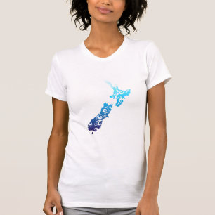 Maori New Zealand Map Tribal Tattoo Gift Idea T-shirt