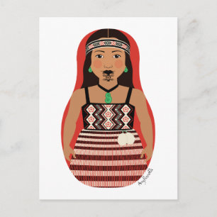 Māori, Nieuw-Zealander Matryoshka Briefkaart