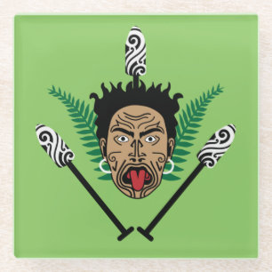 Maori Nieuw-Zeeland Kiwi NZ Kunst Cultuur Glazen Onderzetter