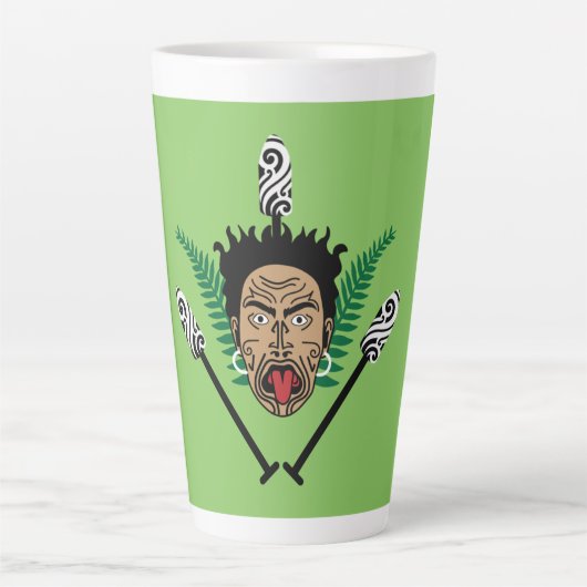 Maori Nieuw-Zeeland | Kiwi | NZ | Kunst | Cultuur Latte Mok (Voorkant)