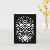 Maori Polynesiaans Tattoo Haka Dance Face Mask Hea Kaart (Gele Bloem)