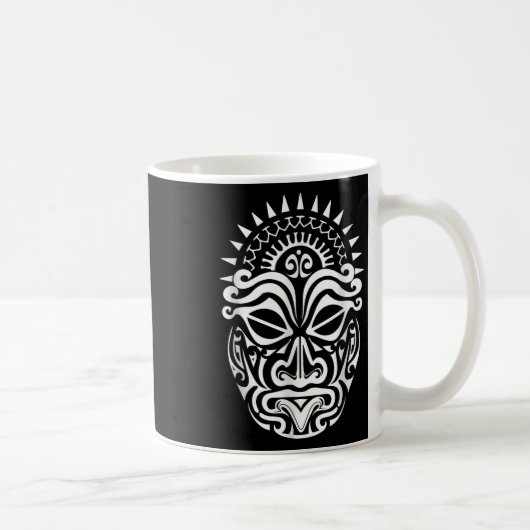 Maori Polynesiaans Tattoo Haka Dance Face Mask Hea Koffiemok (Rechts)