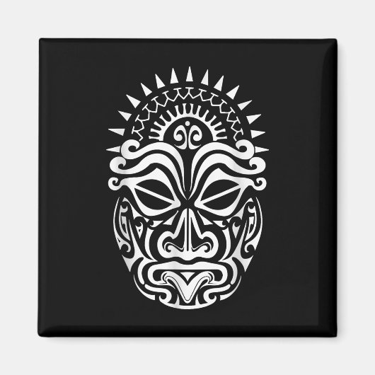 Maori Polynesiaans Tattoo Haka Dance Face Mask Hea Magneet (Voorkant)