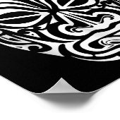 Maori Polynesiaans Tattoo Haka Dance Face Mask Hea Poster (Hoek)