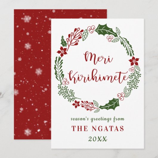 Māori Prettig Kerstmis, Aangepast Feestdagenkaart (Voorkant / Achterkant)